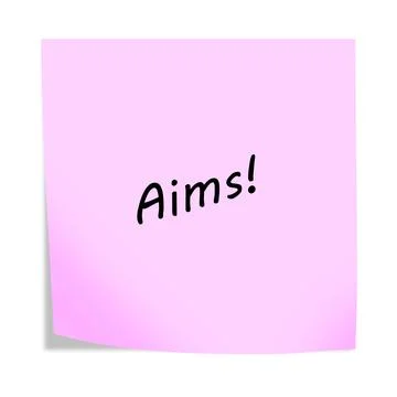 Aims 3d illustration post note reminder on white with clipping path Stock Illustration