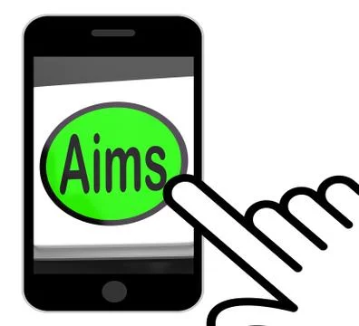 Aims button displays targeting purpose and aspiration Stock Illustration