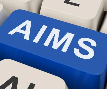 Aims key shows goals purpose and aspirations Stock Illustration