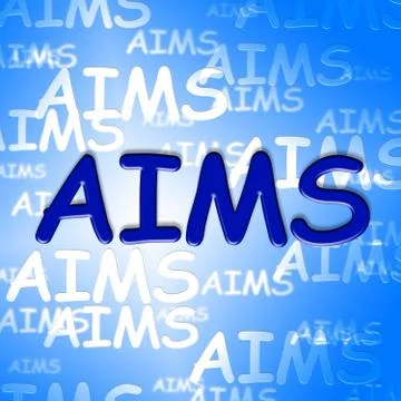 Aims Words Representing Purpose Aspire And Goal Stock Illustration