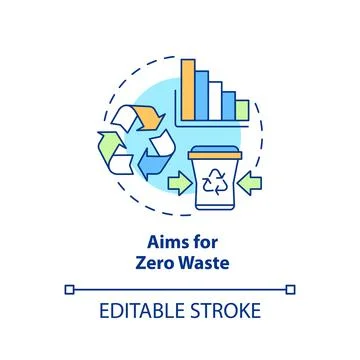 Aims for zero waste concept icon 库存插图