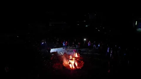 Ain at the fire of kam Stock Footage 285154155