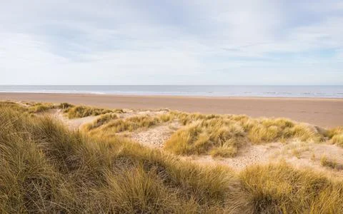 Ainsdale beach empty in winter Stock Photos