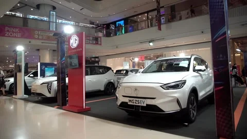 Aion aiony plus car on display at a showroom Video stock 279538129