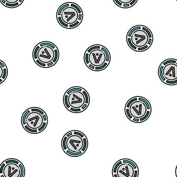 Aion cryptocurrency vector seamless pattern Stock Illustration