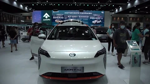 Aion Y plus car was on display at the motor expo 2023 Stock Footage 258082412