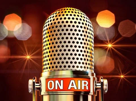 On air 3D rendering of a microphone with a on air icon Copyright: xZoonar.... Stock Photos