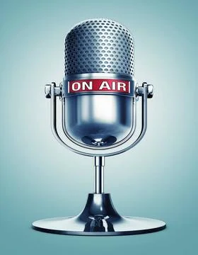 On air 3d rendering of a microphone with a on air icon Copyright: xZoonar.... Stock Photos