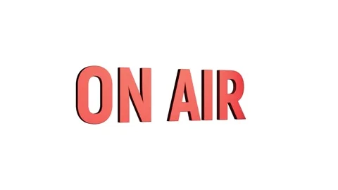 On air 3d text word animation with vertically rotating motion video Stock Footage 313832253