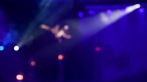 Air acrobats in the circus. Blurred Stock Footage 222586364