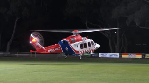 Air Ambulance Helicopter taking off Stock Footage 247367708