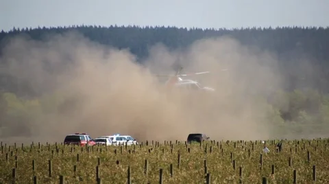 Air Ambulance taking off from scene Stock-Footage 52140977
