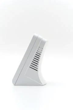 Air analyzer device shown in side view on plain white background Stock Photos