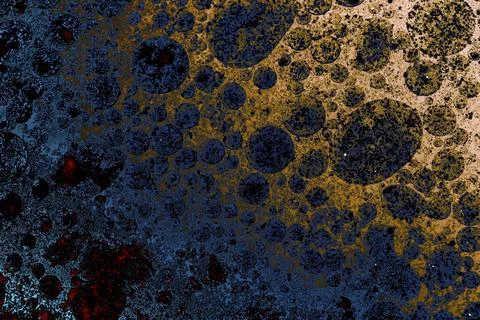 Air and oil bubbles inside water base form patterns イラスト素材