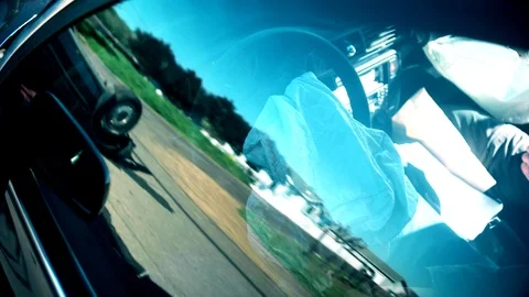 Air Bag deployed Stock Footage 95542606