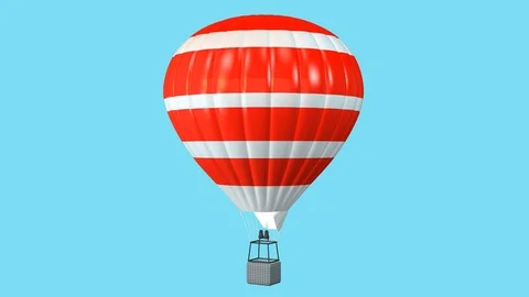 Air balloon on a blue background with alpha channel Vidéo 96626121