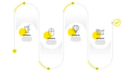 Air balloon, Computer mouse and Coffee cup icons set. Vip access sign. Vector Illustrazione stock