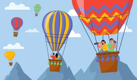 Air balloon flight vector concept Stock Illustration