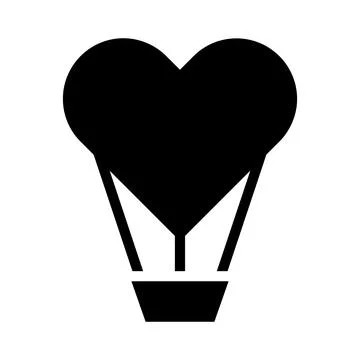 Air balloon icon solid style valentine illustration vector element and symb.. Stockillustratie