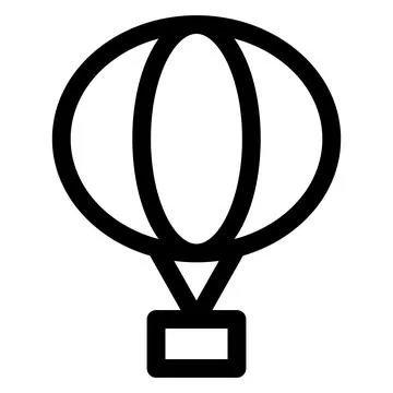 Air balloon line icon vector illustration isolated on white background Illustrazione stock