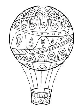 Air balloon pattern abstract graphic art black white doodle illustration vector Stock Illustration