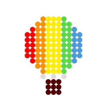 Air balloon pattern. Dots pixel air balloon image. Vector Illustration of pix Stock Illustration