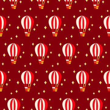 Air Balloons Circus Seamless Pattern Stock Illustration
