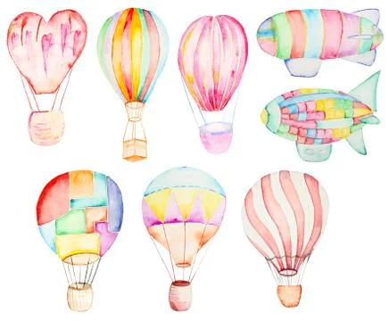 Air balloons collection Stock Illustration
