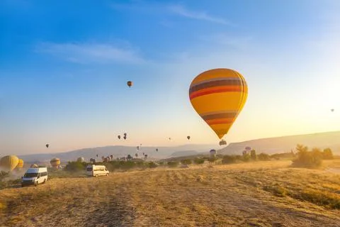 Air balloons flight Stock Photos