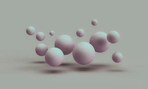 Air balloons on a gray background. 3d render illustration. Stock Illustration