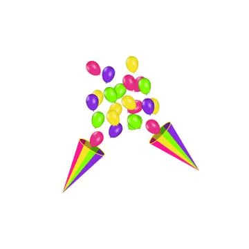 Air balloons isolated. Color composition of vector realistic balloons isolated Illustrazione stock
