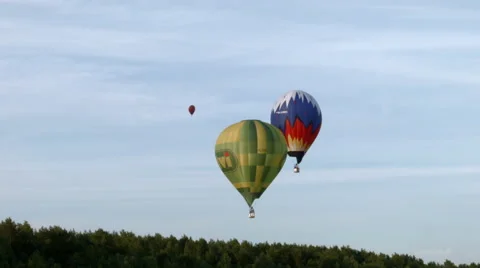 Air balloons over the forest Stock-Footage 52446151