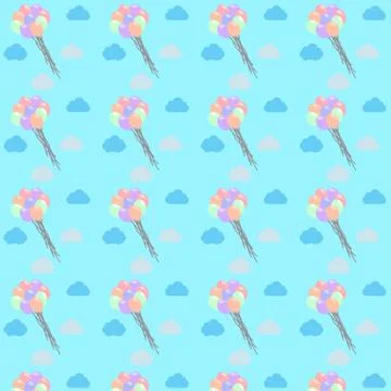 Air balloons pattern vector illustration Stock Illustration