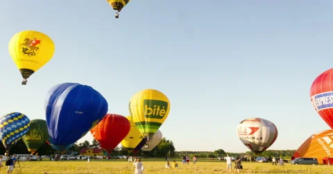Air balloons rises. Time lapse Stock Footage 51834744