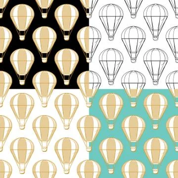 Air balloons seamless pattern Stock Illustration