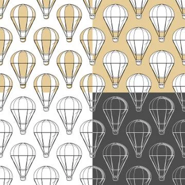 Air balloons seamless pattern Stock Illustration