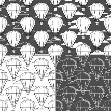 Air balloons seamless pattern Stock Illustration