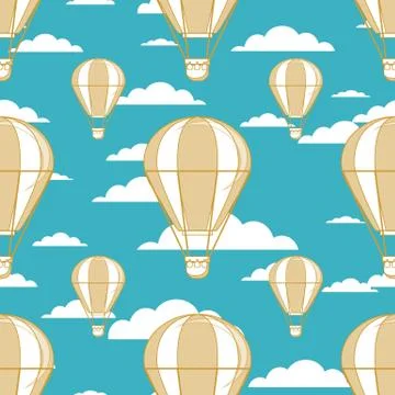 Air balloons seamless pattern Stock Illustration