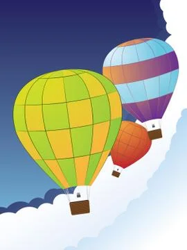 Air balloons in the sky Stock Illustration