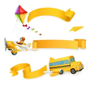 Air banners, 3d vector set Stock Illustration