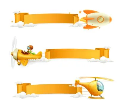 Air banners, vector set Stock Illustration