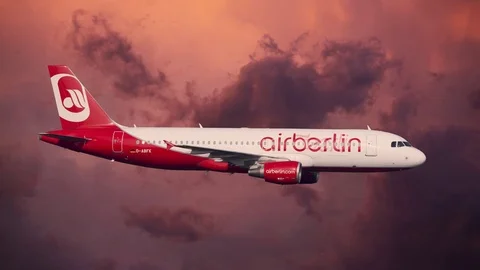 Air Berlin Ailcraft above clouds Vídeo Stock 78874100