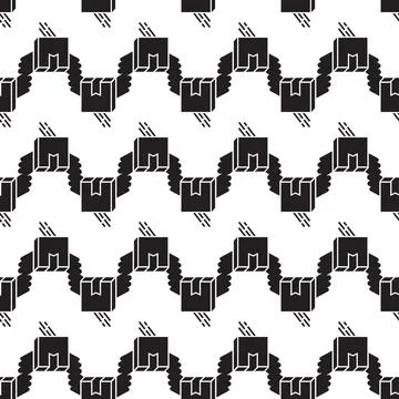 Air box delivery pattern seamless vector Illustrazione stock