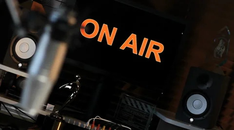 "ON AIR" BROADCAST ROOM Video stock 33087075