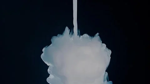 An air bubble filled with smoke explodes spectacularly, forming beautiful cloud Stock Footage 313152415