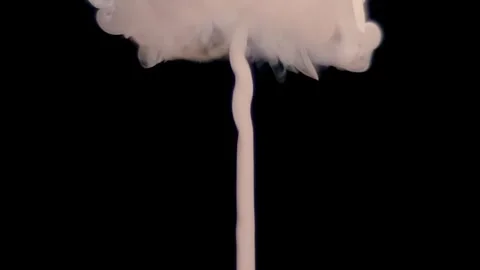 An air bubble filled with smoke explodes spectacularly, forming beautiful cloud Stock Footage 313152584