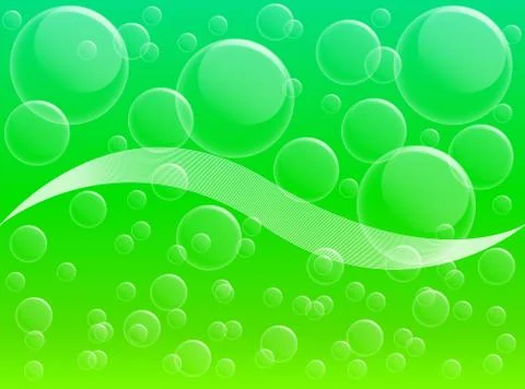Air bubble on green background Stock Illustration