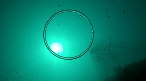 Air-bubble like a ring (underwater scenery) Stock Footage 10791566