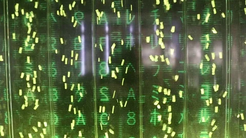 Air bubbles against the matrix code background Stock-Footage 74550516