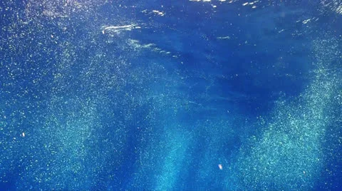 Air Bubbles in the Blue Water Video stock 24082433